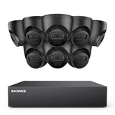 8 Channel 5MP Wired Security Camera System - Hybrid DVR, 8pcs 2MP Turret Cameras, Outdoor & Indoor, Smart Motion Detection, Remote Access